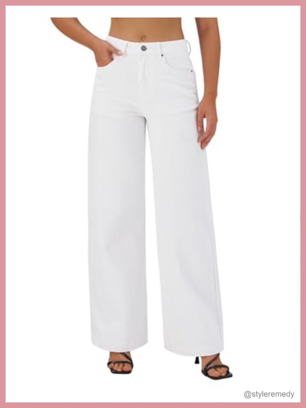 Wide Leg Jeans High Waisted Stretchy Denim Trouser Pants
